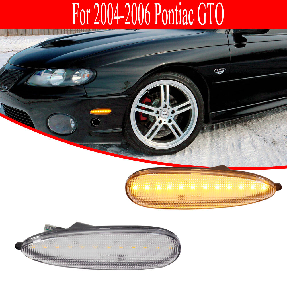 Transparent lens with amber LED front marker light suitable for 2004-2006 for Pontiac GTO- v
