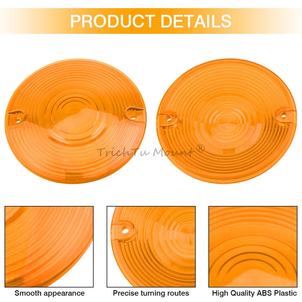 Turn Signal Light Cover Amber Lens for Harley Davidson Electra Glide Road King Q