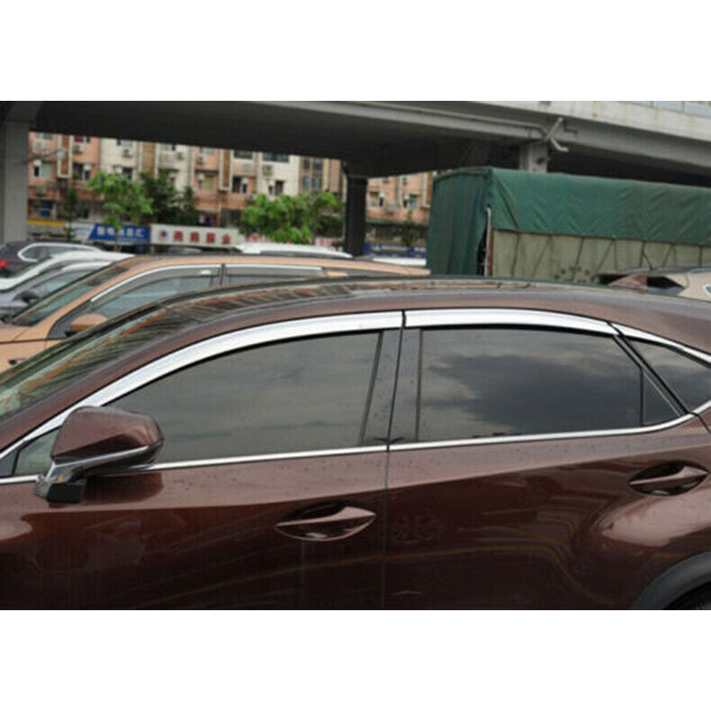 for Lexus NX200t 300h 2015-21 Chrome Window Visors Sun Rain Guard Vent Deflector