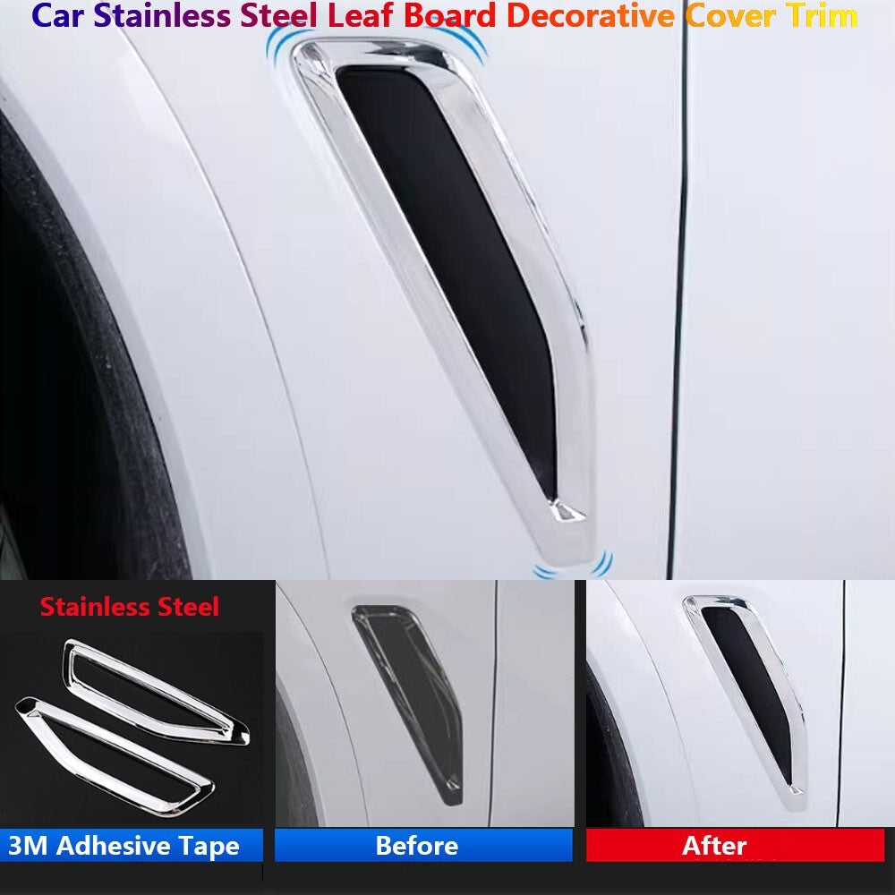 Stainless Exterior Car Side Fender Air Vent Cover Trims for BMW X5 G05 2019-2022