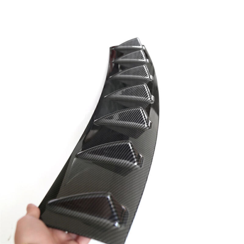 33x6 Shark Fin 7 Wing Lip Diffuser Rear Bumper Spoiler Carbon Universal Car