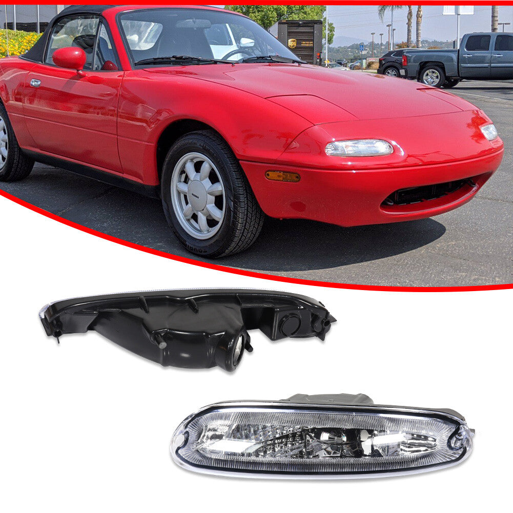 Suitable for 90-97 for Mazda MX-5 Miata Clear/for CHRome Front Bumper Signal Light 2-Piece Set - v