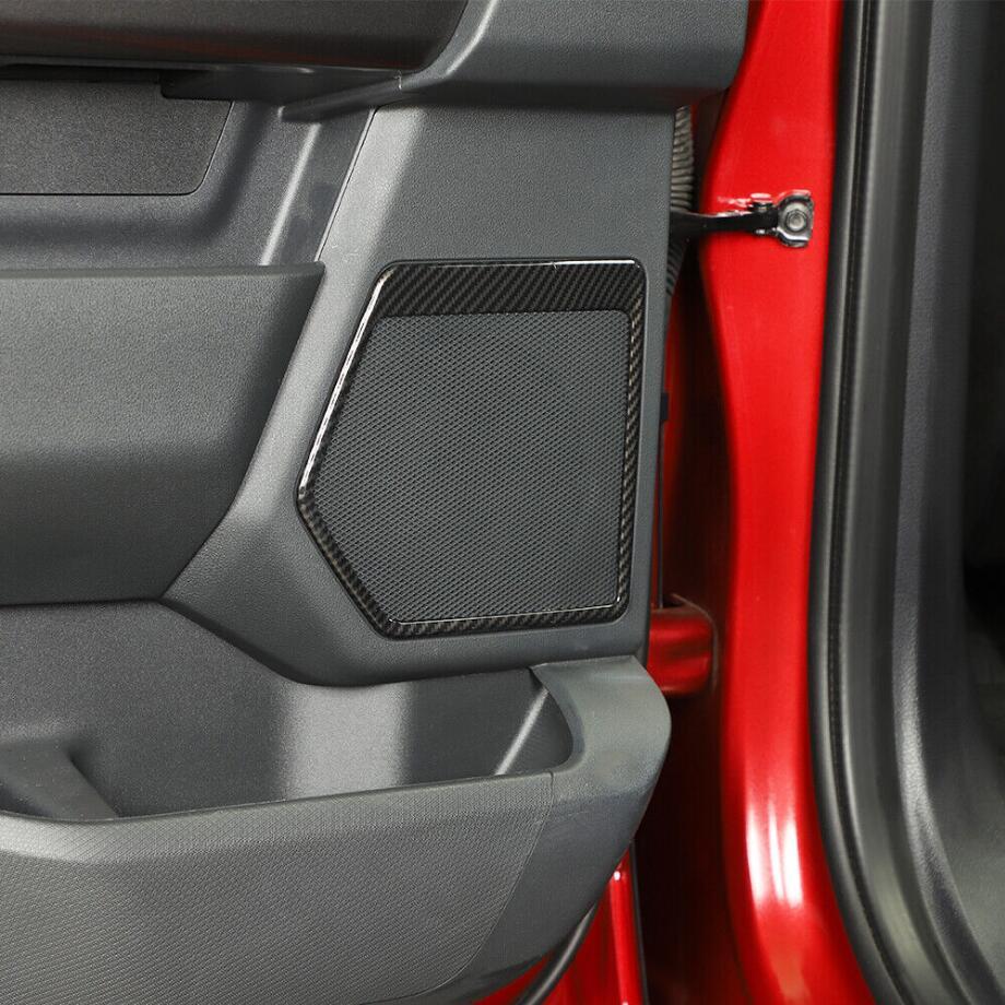 For 21-23 F150 Carbon Fiber Interior Door Speaker Cover Trim Frame 4P v
