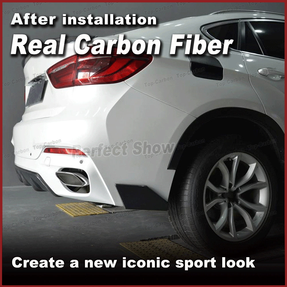 REAL Carbon Rear Splitters Bumper Flaps for BMW X6 F16 M Tech M-Sport 4-D 14-17