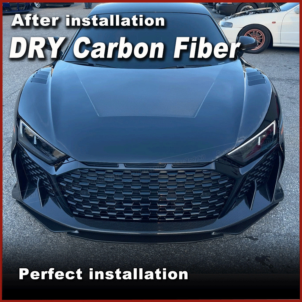 Fit for Audi R8 GT V10 2022UP Dry Carbon Fiber Front Bumper Lip Spoiler Splitter