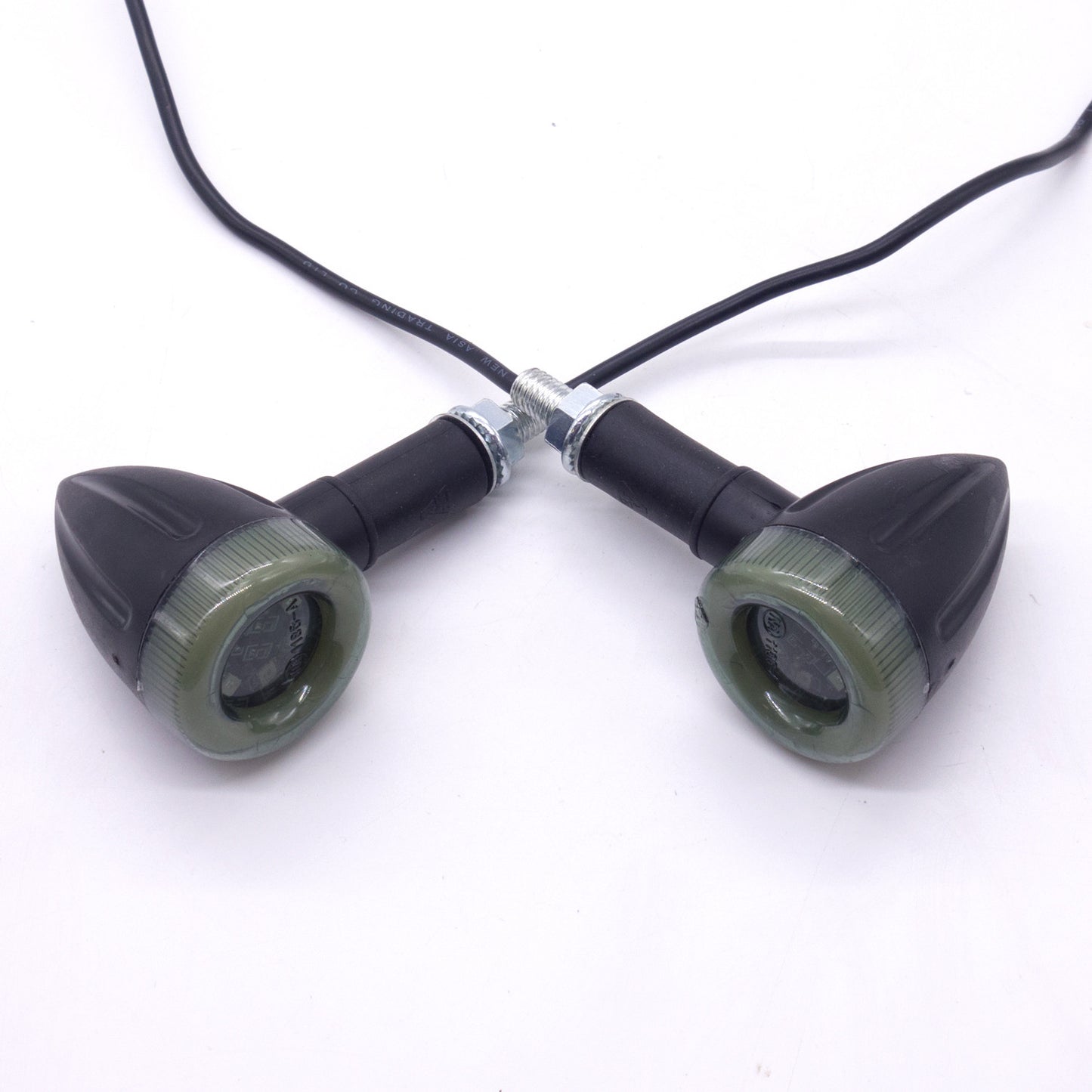 Black Motorcycle Plastic LED Amber Lamp Turn Signal Rear Brake lights Indicators Q