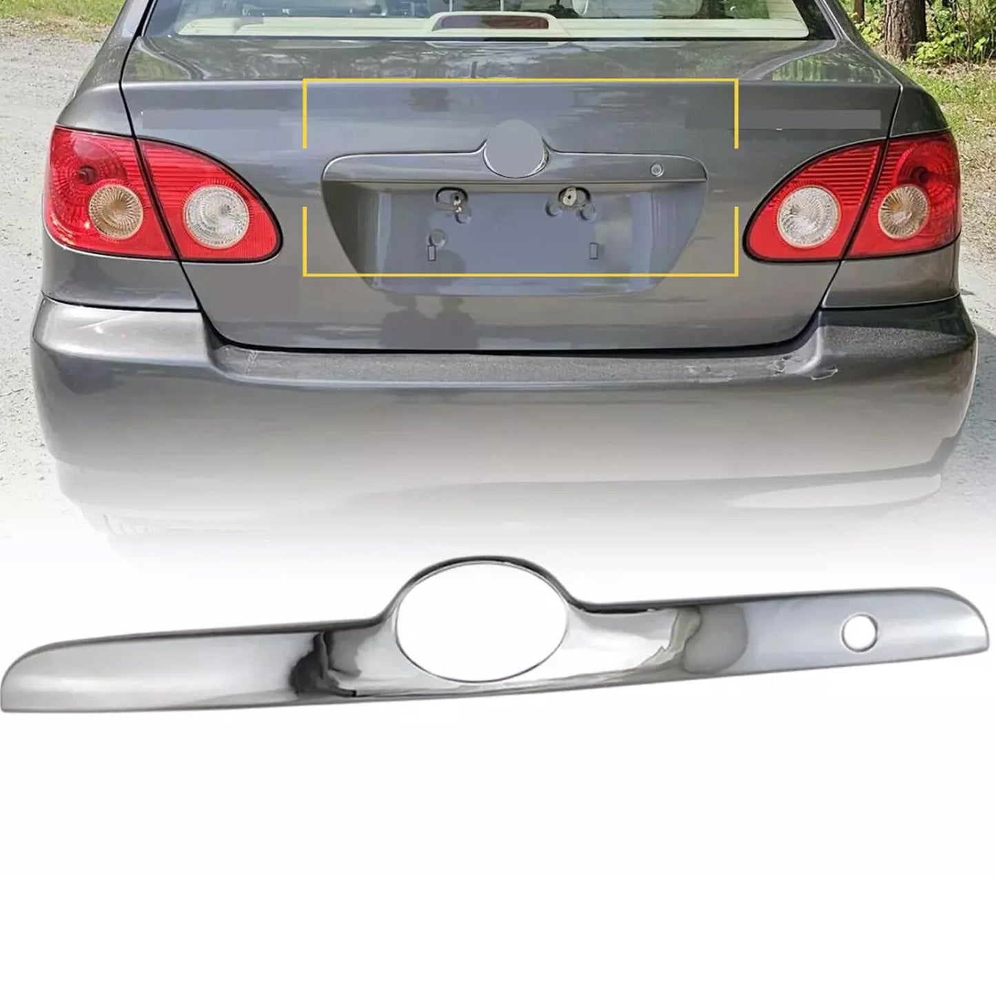 For 2003-2008 for Toyota for Corolla Chrome Rear Trunk Taligate Molding Lift Trim Cover