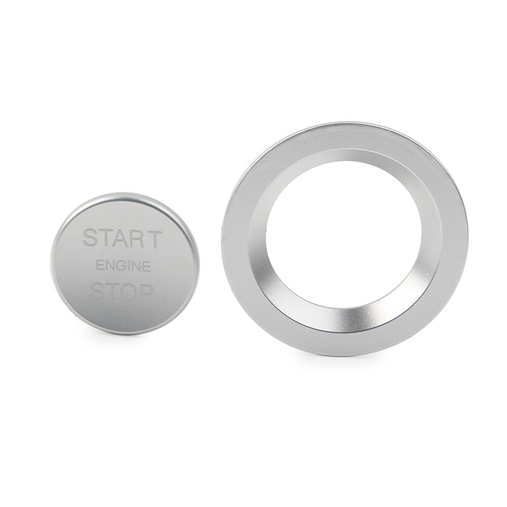 Keyless Engine Push Start Button Cover w/ Ring for Jaguar for F-Type XE Silver US