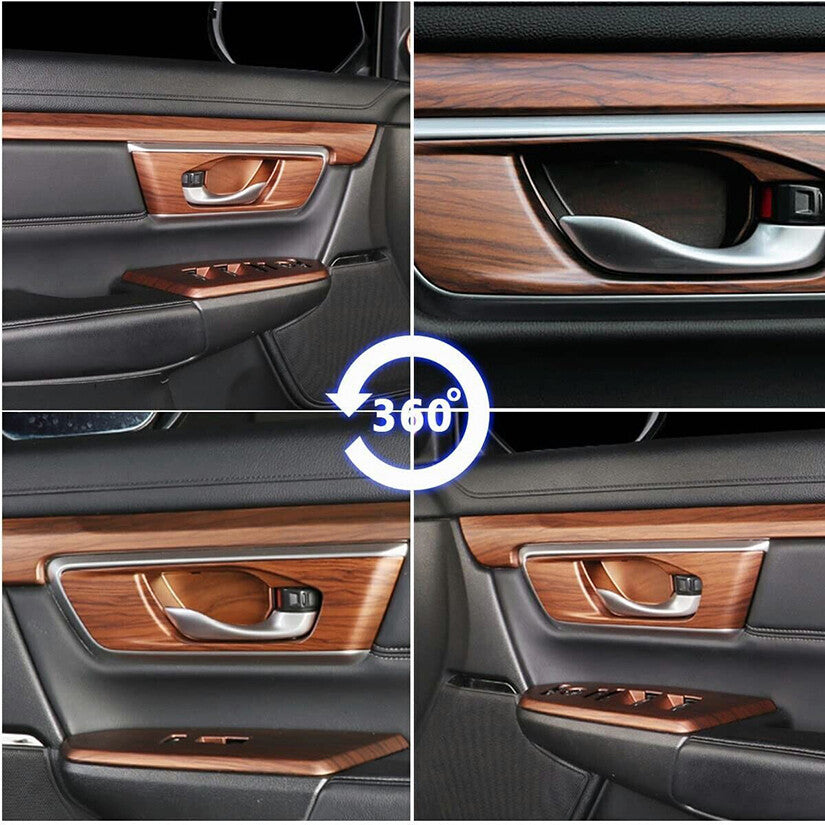 for Honda CR-V 2017-2022 Peach Wood Inner Door Handle Bowl frame Cover Trim 4x