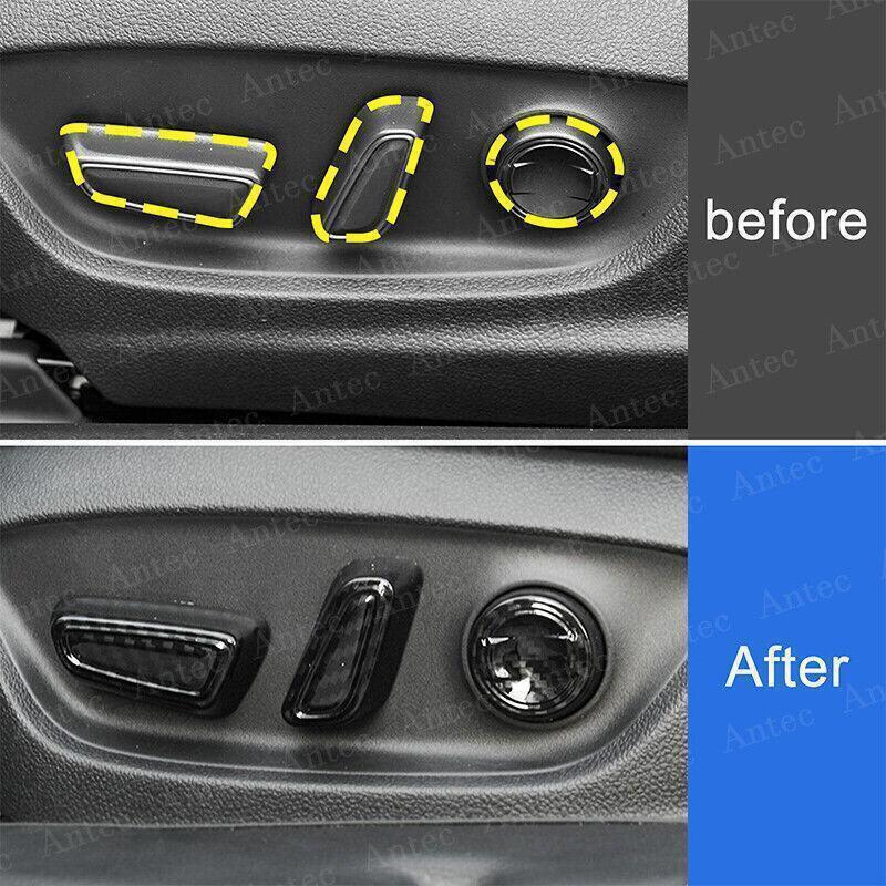Carbon Fiber Look for Seat Adjust Button Decor Cover Trim for Toyota for Sienna 21-2024