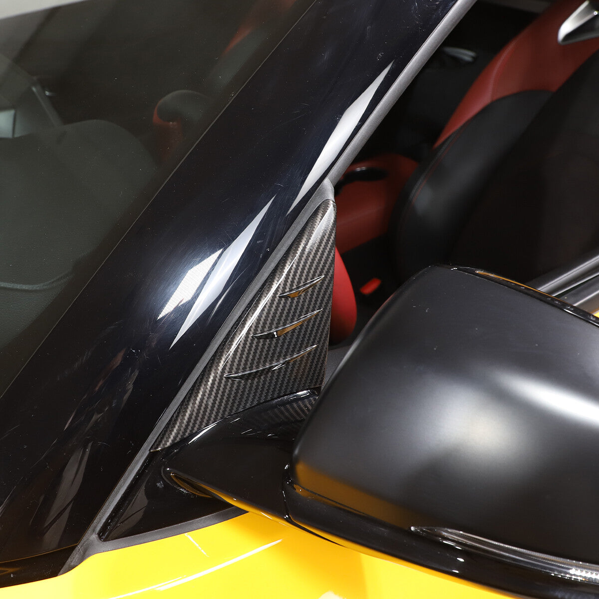 Soft carbon fiber for seat adjustment button decorative sticker for Corvette C8 2020-2023