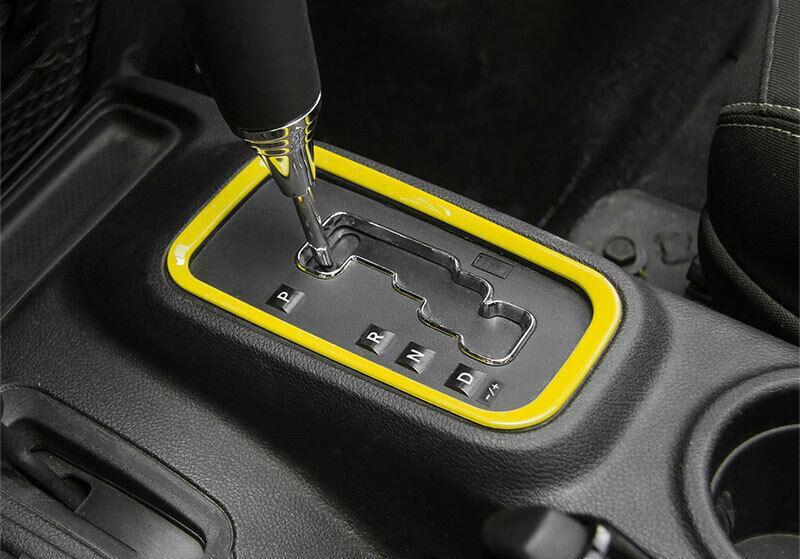 for Jeep for Wrangler JK 11-2017 Bright Yellow Middle Console Gear Shift Frame Trim