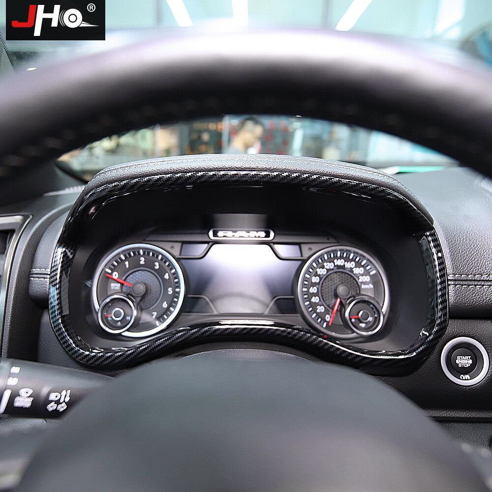 Carbon Fiber Dashboard Meter Panel Cover Trim Decor for Dodge for Ram 1500 2019-2021