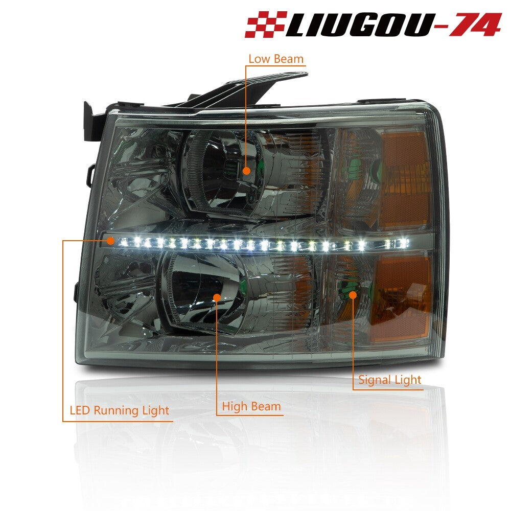 Fits 2007-14 Silverado for 1500/2500/3500 Corner Light Headlight Replacement Parts - v