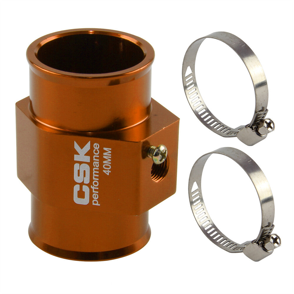 40MM 1.57 Water Temp Gauge Radiator Sensor Adaptor Attachment Aluminum Gold