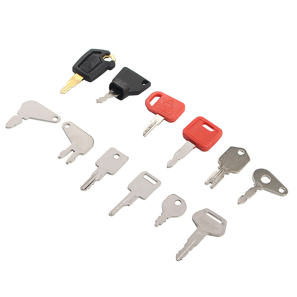 12 Keys Construction Ignition Key Set for Caterpillar FIT Komastu