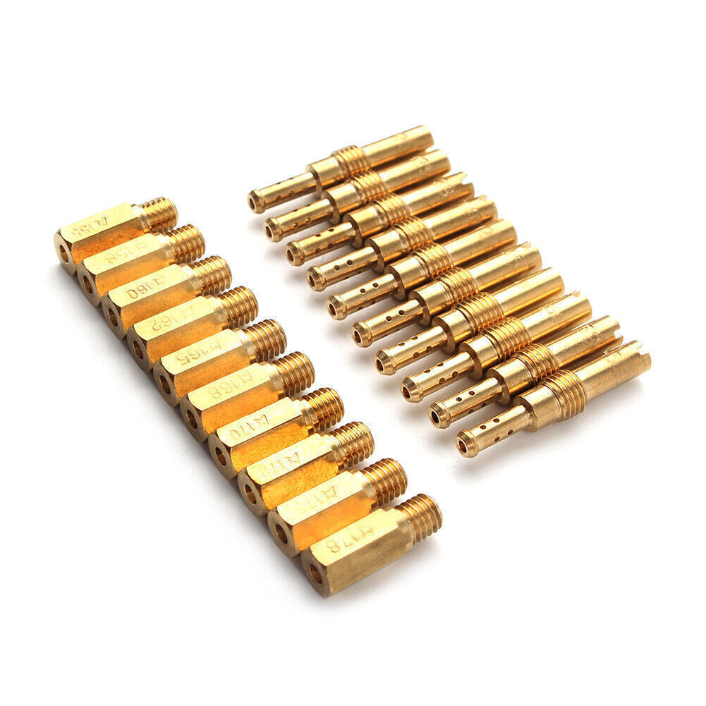 20pcs Main Jets + Slow Pilot Jets Kit Fit Motorcycle Carburetor Carb Gold Q