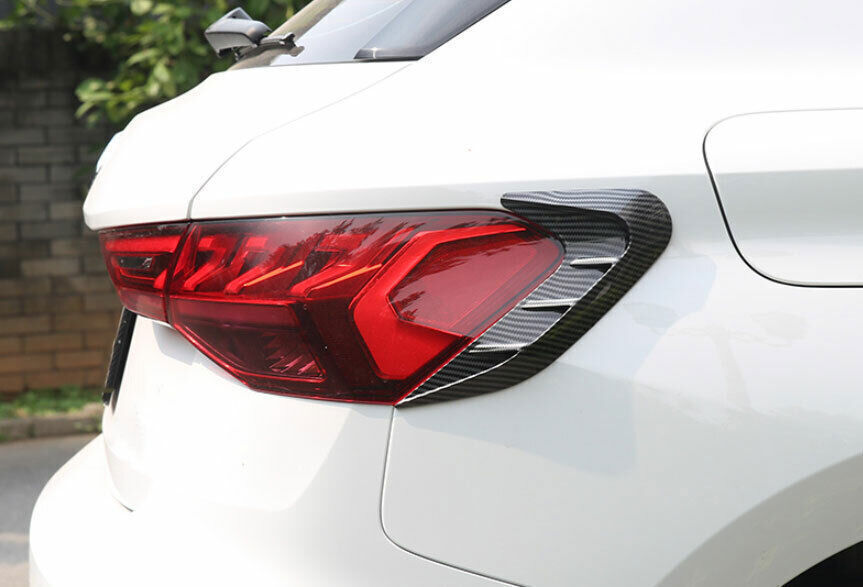 for Audi A3 2022-2024 ABS Carbon Fiber Rear Tail Light Lamp Strip Cover Trim 2P