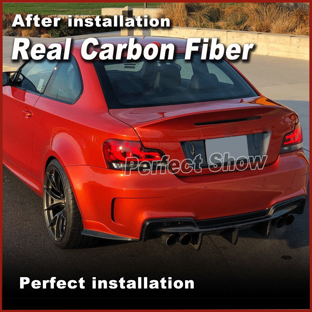 Fit for BMW E82 1M Coupe 2011-2019 REAL Carbon Rear Bumper Diffuser Lip Spoiler