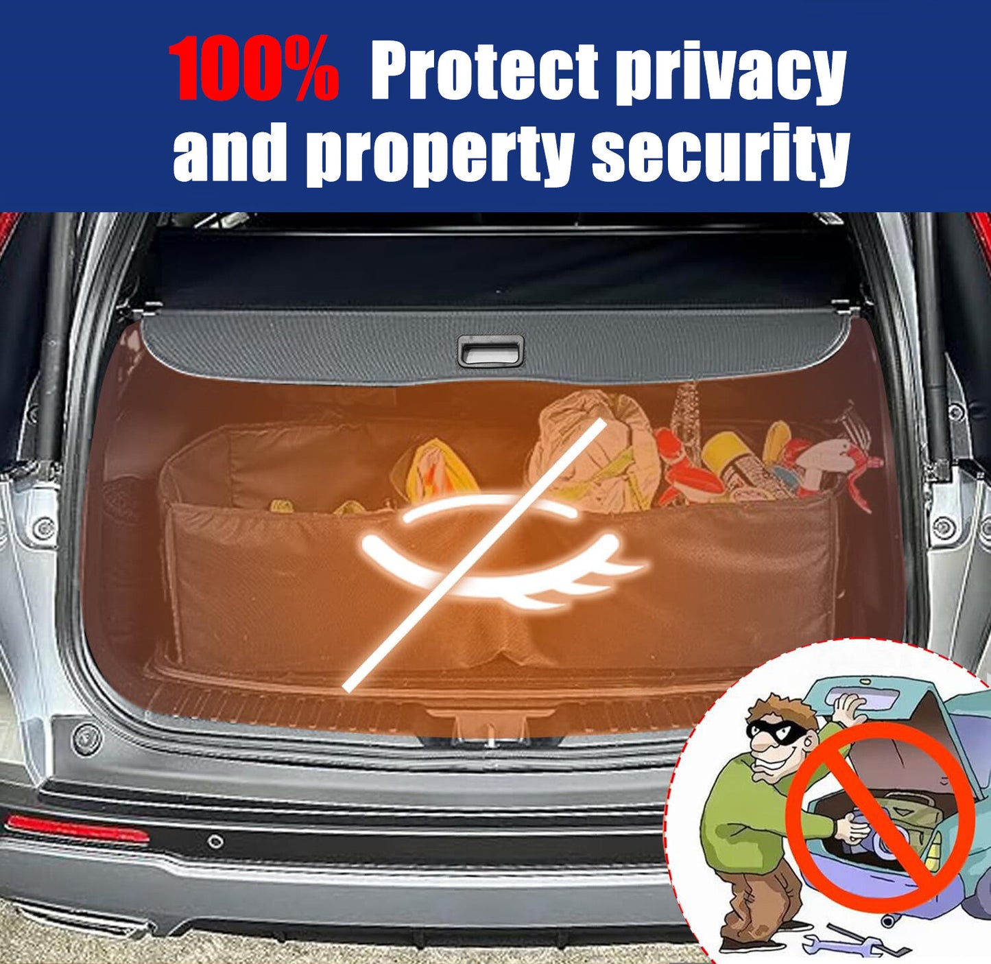 Retractable cargo cover, black safety sunshade for Explorer 2023 - Accessories n