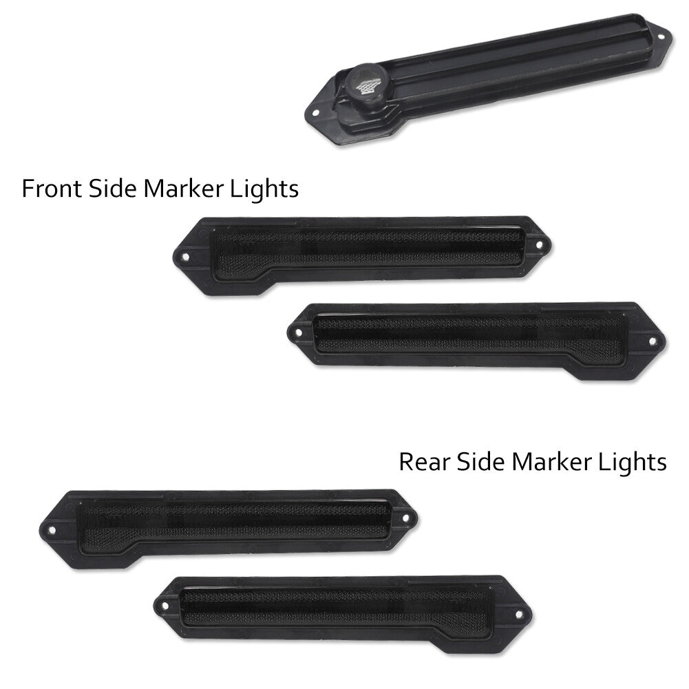 4 Pack Smoked Front and Rear Side Marker Light Housings for 70-72 for Monte Carlo - v