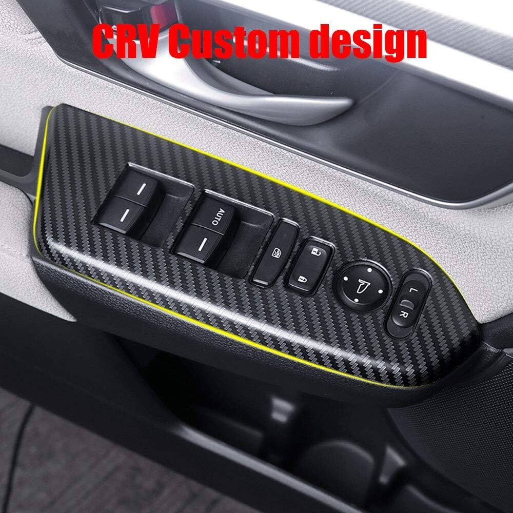 4x for Honda CRV CR-V 2017-2021 Carbon Fiber Color Door Armrest Panel Trim Cover