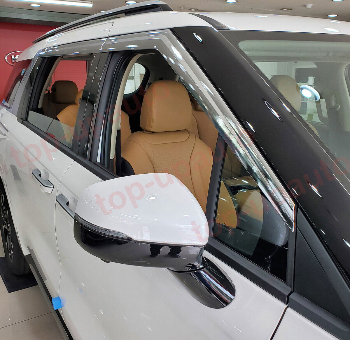 for Kia Carnival 2022-2024 Chrome Window Wind Visors Rain Guard Vent Deflectors