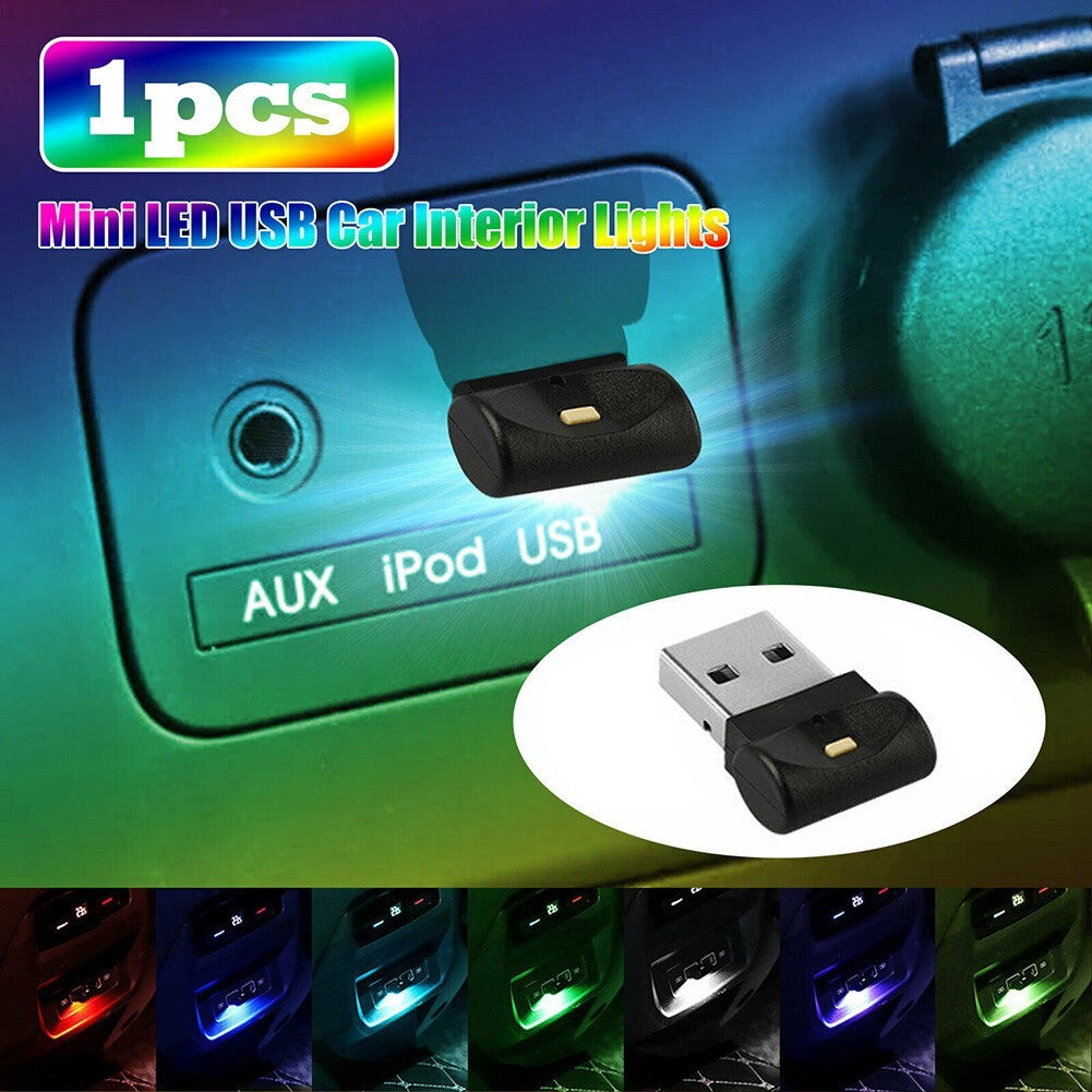 for Mini USB RGB LED Car Interior Light Touch Key Neon Ambient Light 1