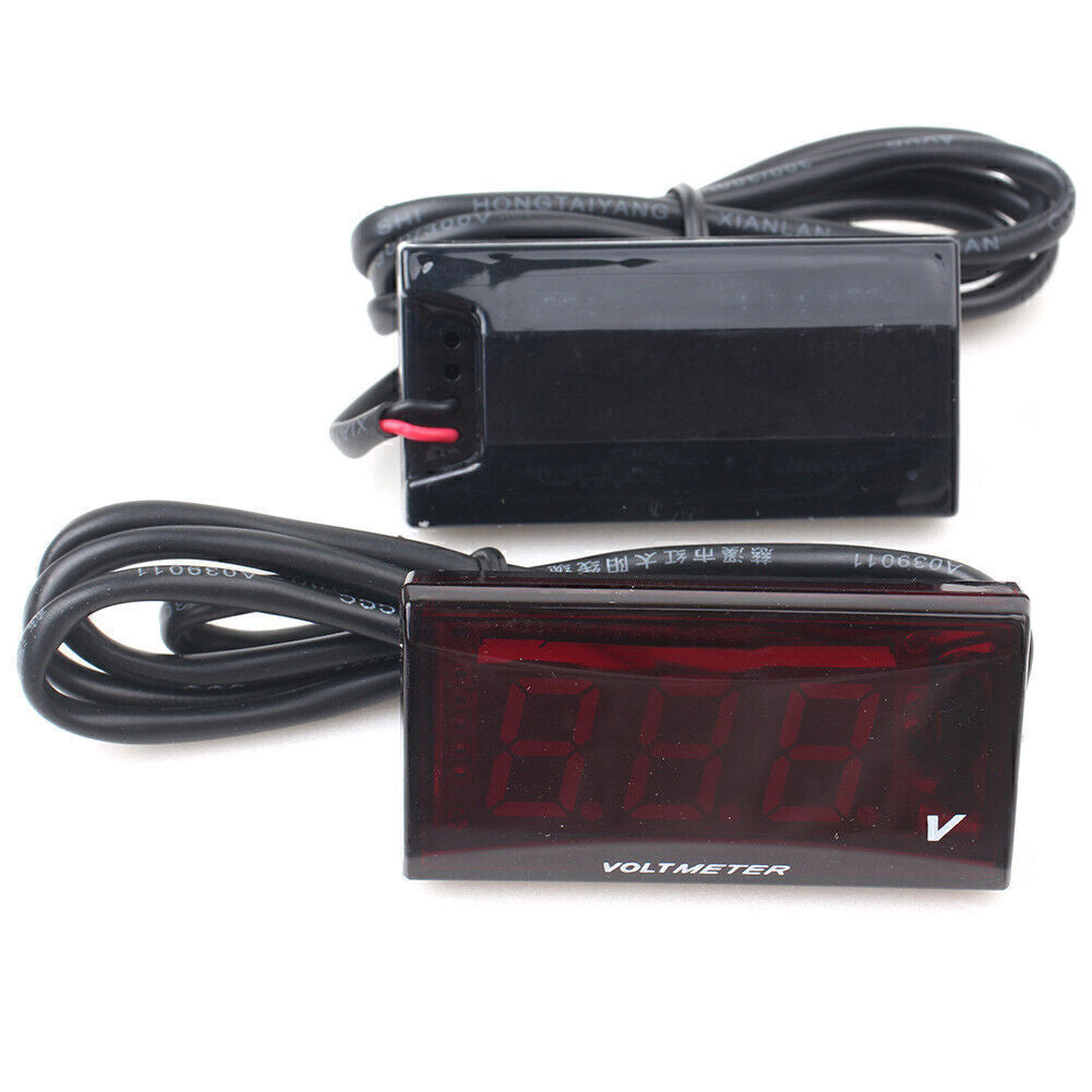for Mini LED Digital Voltmeter Voltage Meter Instruments Gauge Red / Blue Universal