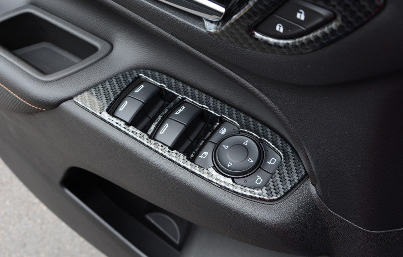 for Chevrolet Equinox 2018-2021 Carbon Fiber Window Lift Switch Panel Trim Cover