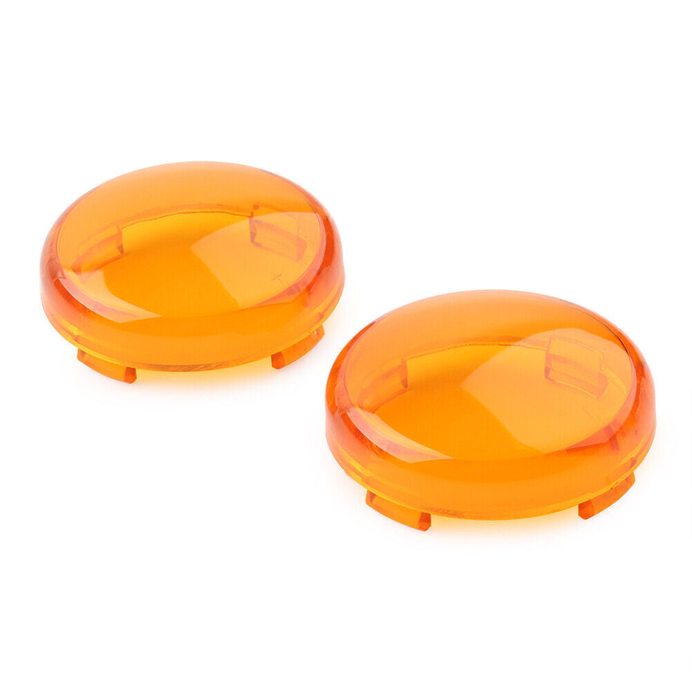Pair Yellow Turn Signal Lens Light Cover Guard for Harley Touring Softail Dyna