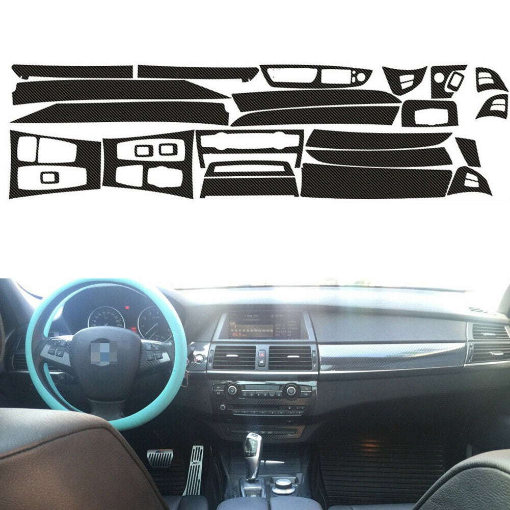 3D Carbon Fiber Pattern Interior DIY Trim-Decals For X5,E70 2007-2013 Parts