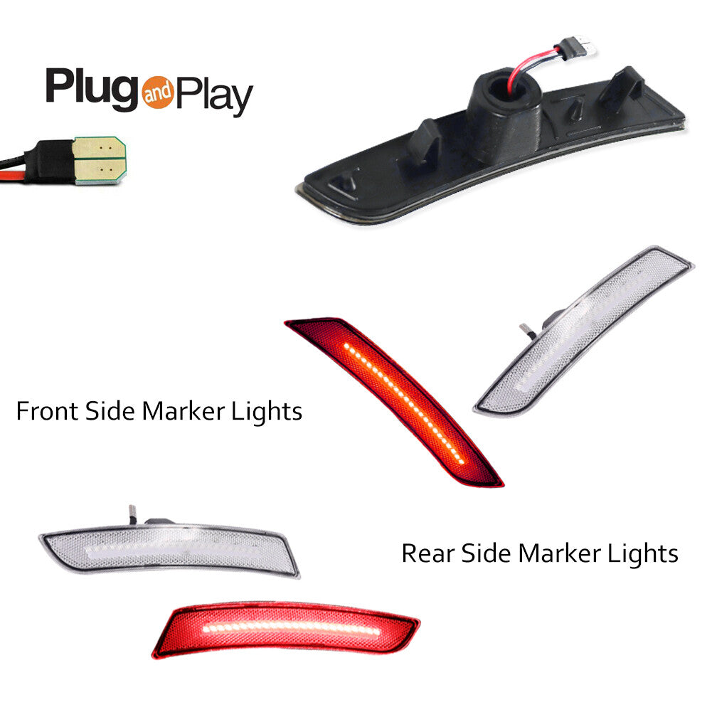The all red LED side marker lights and mudguard lights are suitable for the 2016-2023 Camaro- v