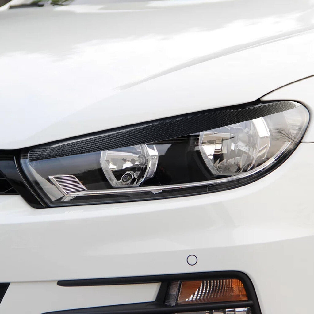 Carbon Fiber Headlight Eyelids Eyebrow Trim for Volkswagen for VW Scirocco 2008-2017