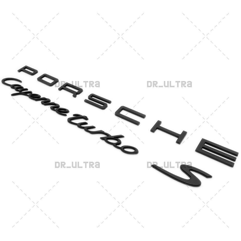 Matte Black P-O-R-S-C-H-E for Cayenne Turbo S Letter Rear Badge Emblem Nameplate 958