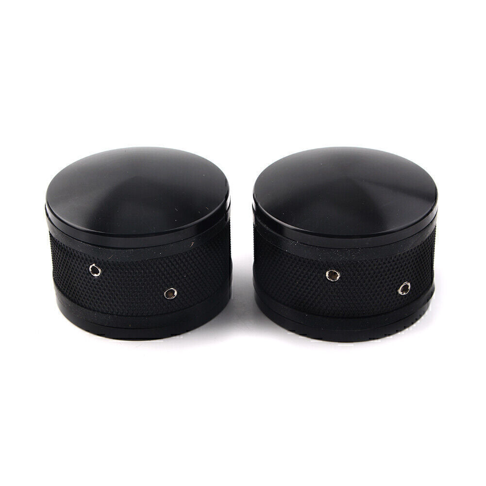 for Harley Sportster Softail Road King CNC Front Axle Nut Cover Cap Black 2pcs Q
