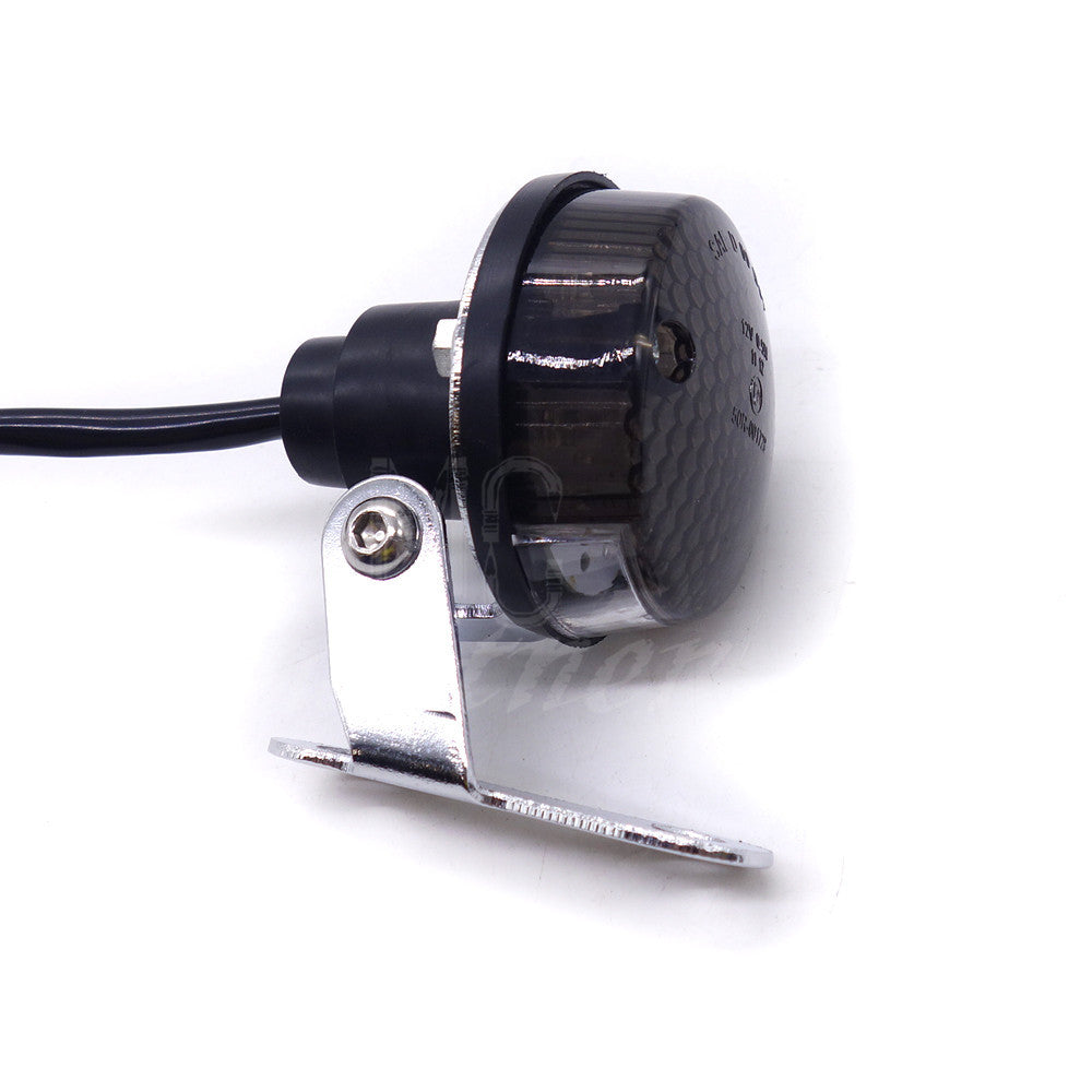Chrome LED Vintage Tail Brake Rear Running Light Cafe Bobber Cruiser Chopper Q