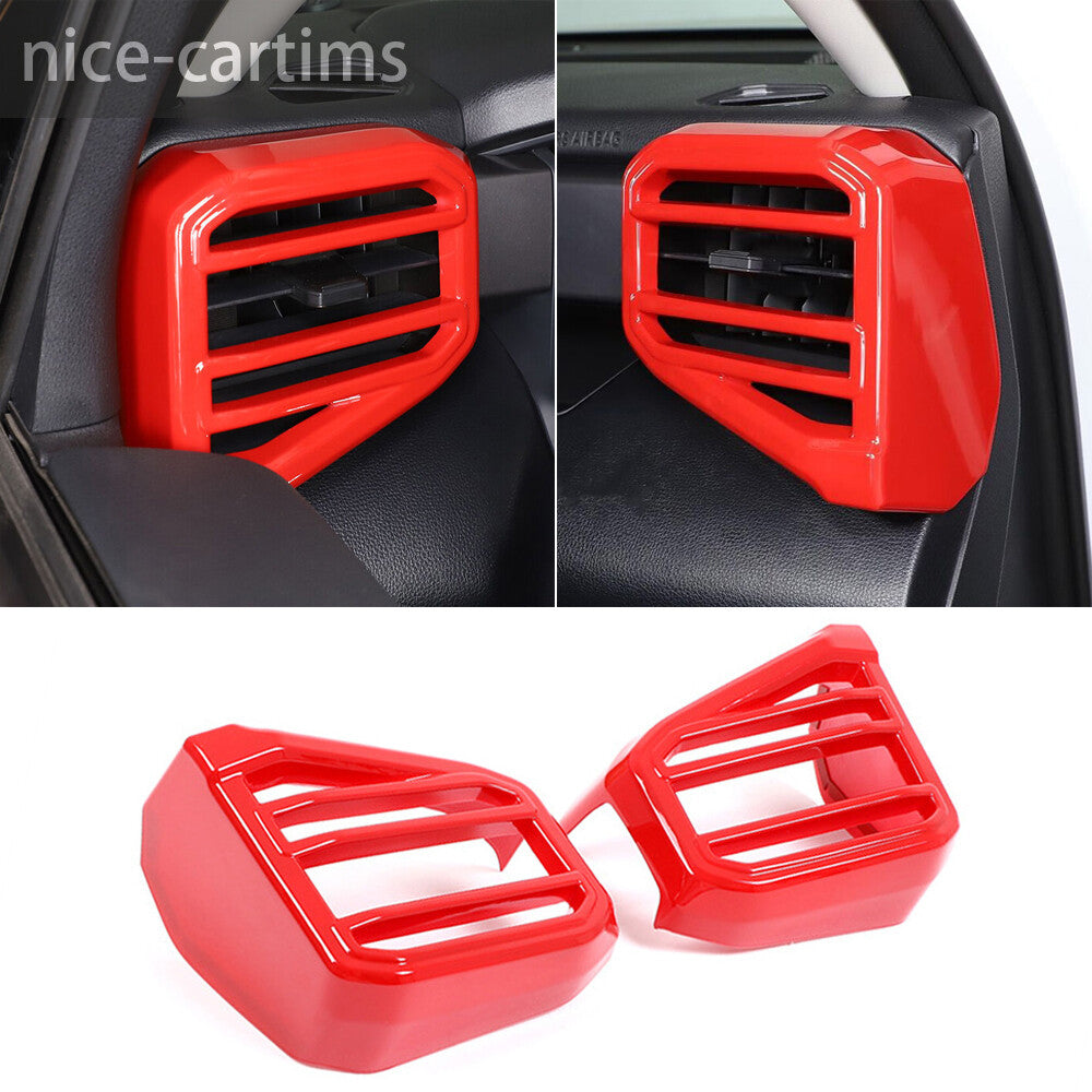 4¡ÁRed ABS Center Side Air Vent Outlet Cover For Toyot@ Tundr@ / Sequoia 2022-23