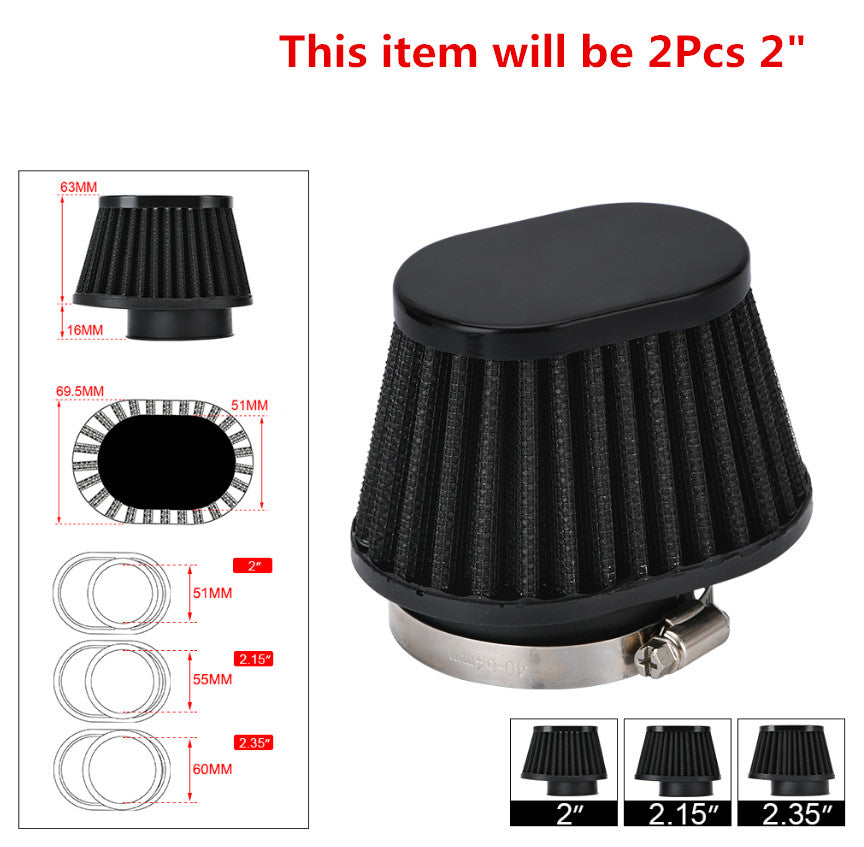 2Pcs Motorcycle Scooter Cone Air Intake Filter Cleaner High Flow 51mm Accessory Q