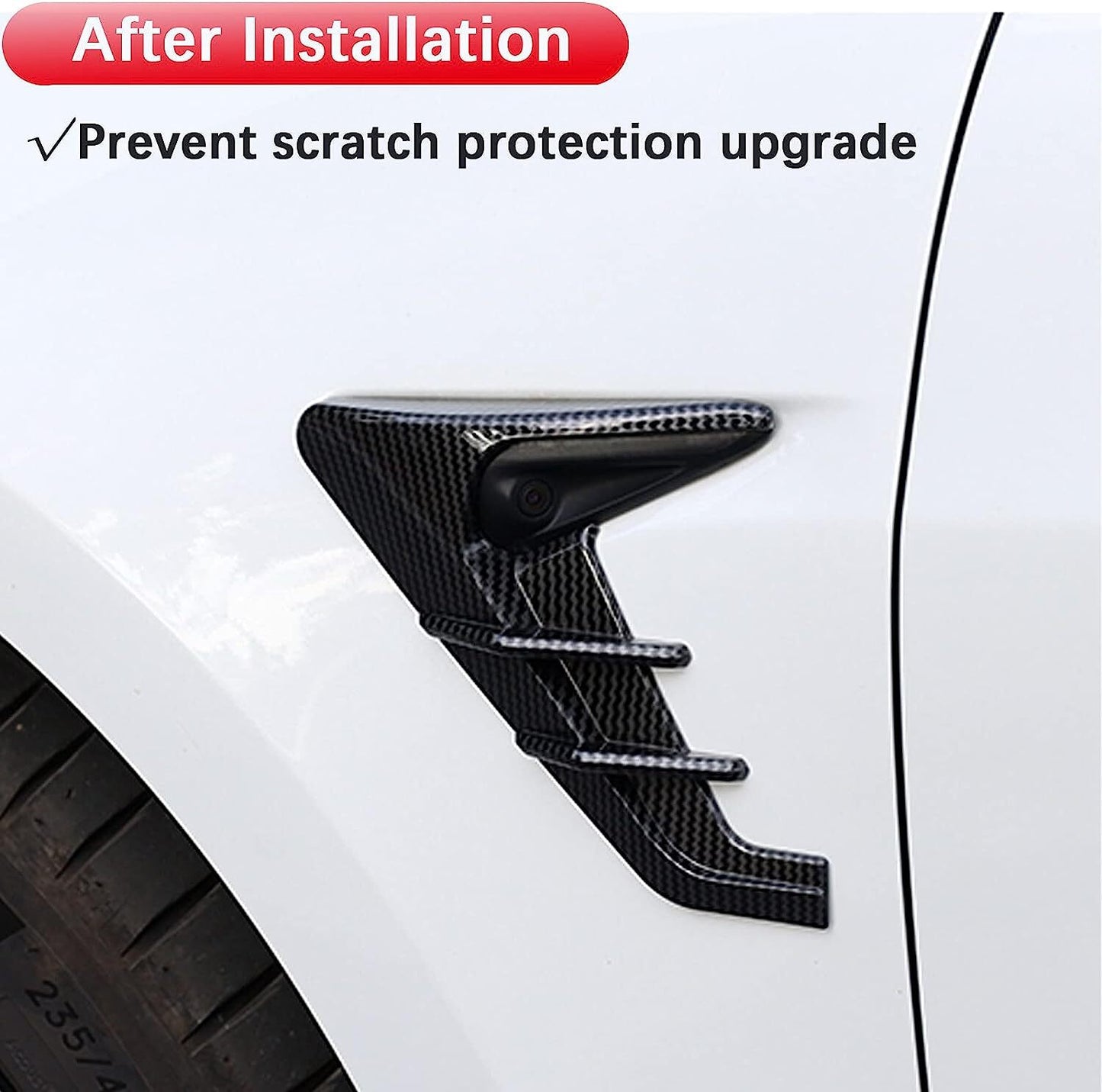 2x Side Camera Indicator Protective Cover Decorative Retrofit for Tesla Model 3 Y
