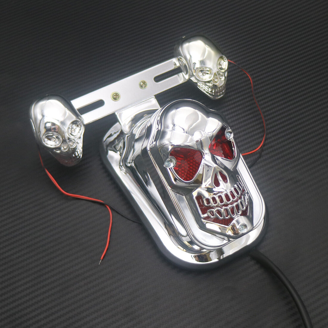 Chrome Skull Turn Signal Brake License Plate Rear Tail Light for Harley Custom Q