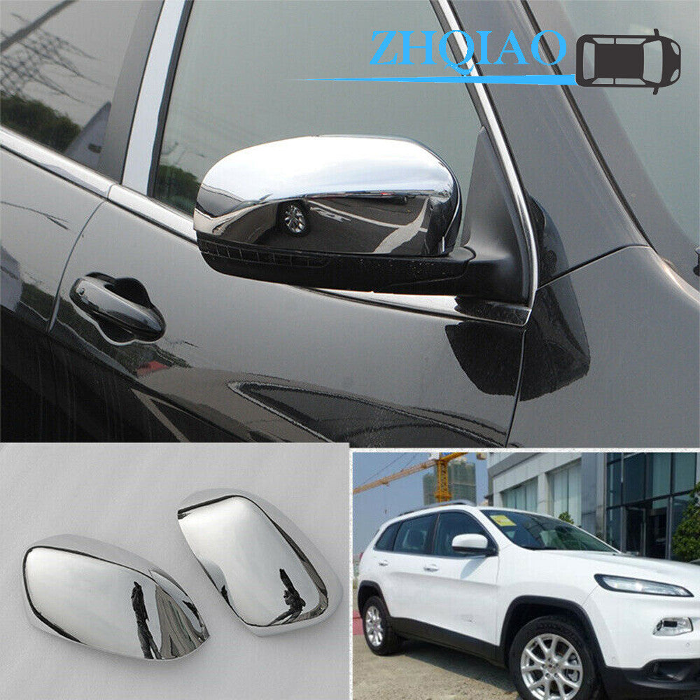 ABS Chrome Car Exterior Rear View Mirror Cover Trim Fits for jeep Cherokee 2014-2020