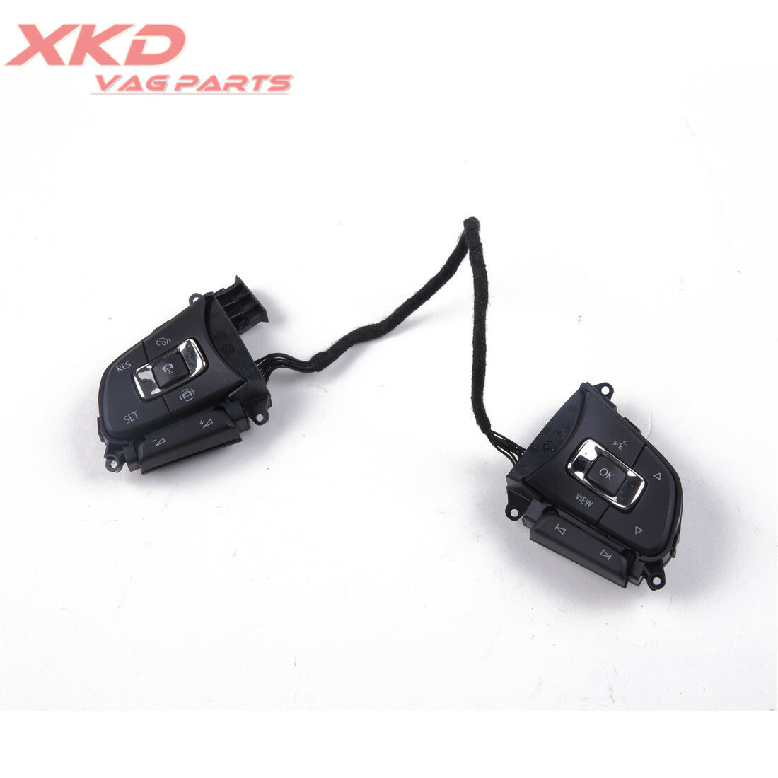 Chrome MF steering wheel button support shift paddles suitable for Tiguan