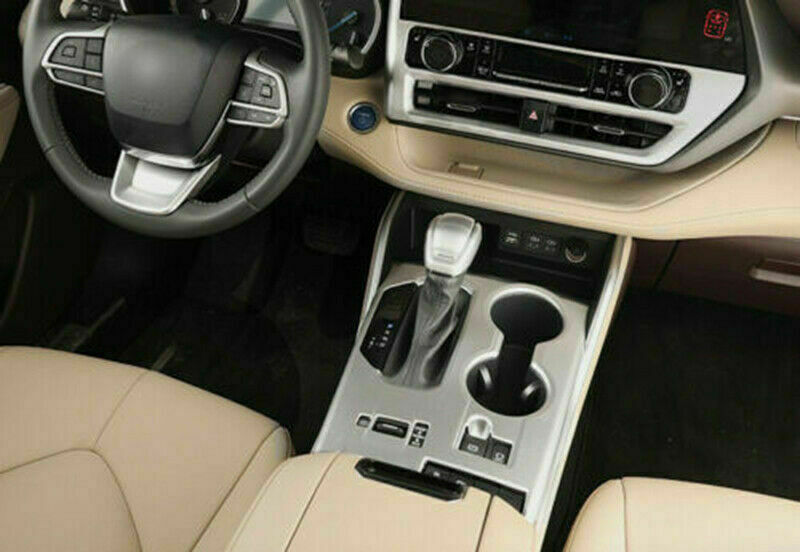 Chrome Inner Central Console Gear Shift Panel Trim for Toyota Highlander 2020-23