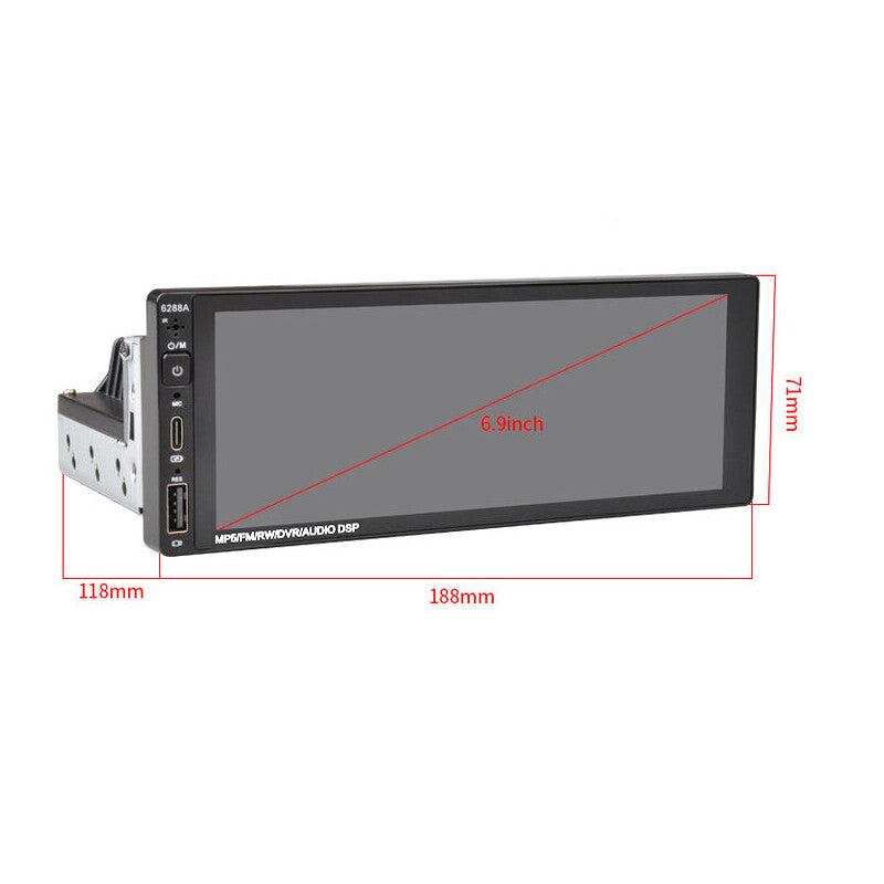 69inch 1Din Car Radio Stereo Bluetooth FM MP5 Carplay Android Multimedia Player v