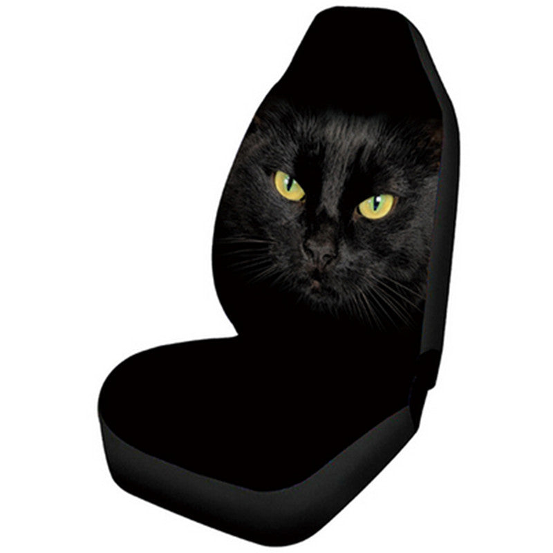 Front Car 2 for Seat Covers Cushion Cute Black Cat Breathable Protector Polyester Q