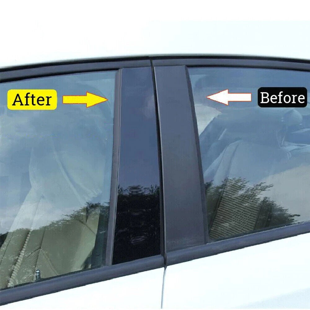 for Honda for Civic Sedan 2016-21 Piano Black Pillar Posts Door Window Molding Strip