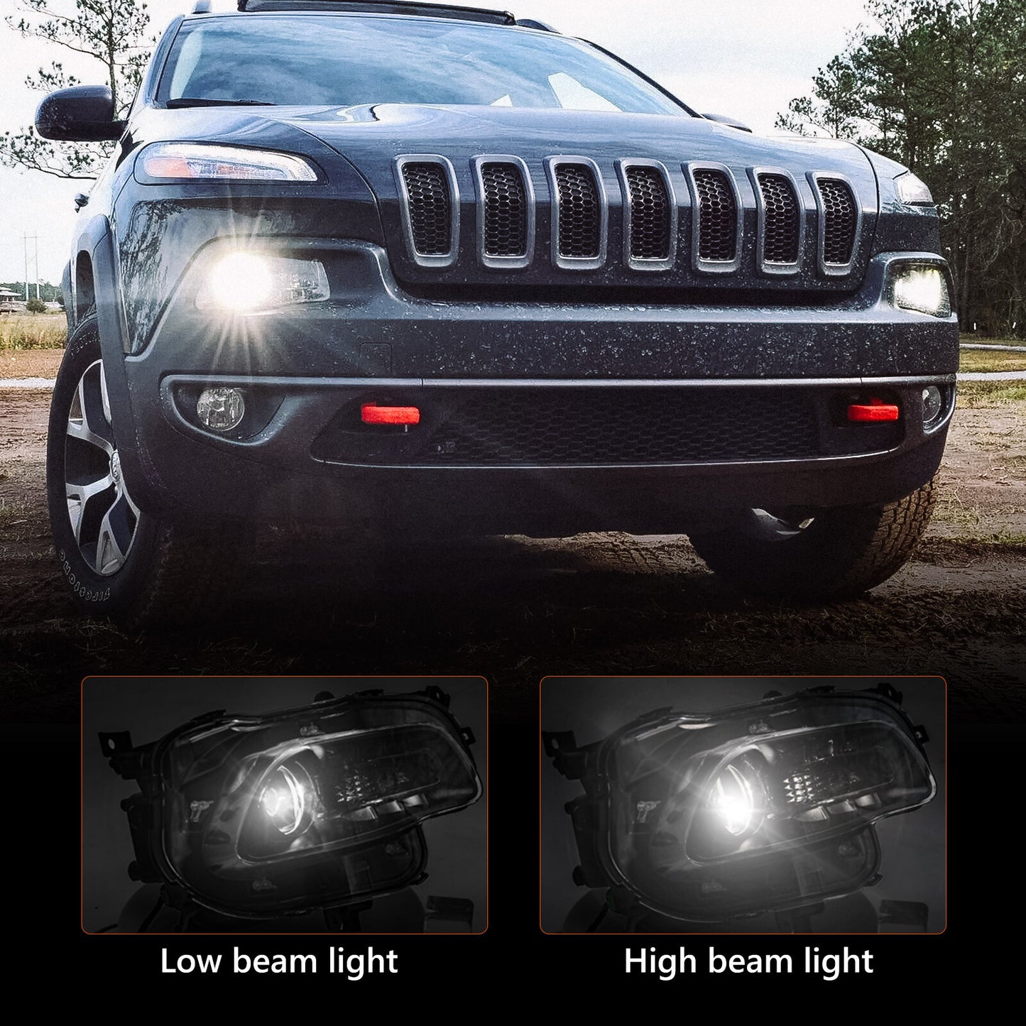 For 2014-2018 for Jeep Cherokee HID/Xenon Headlight Lamp Assembly Passenger Right v