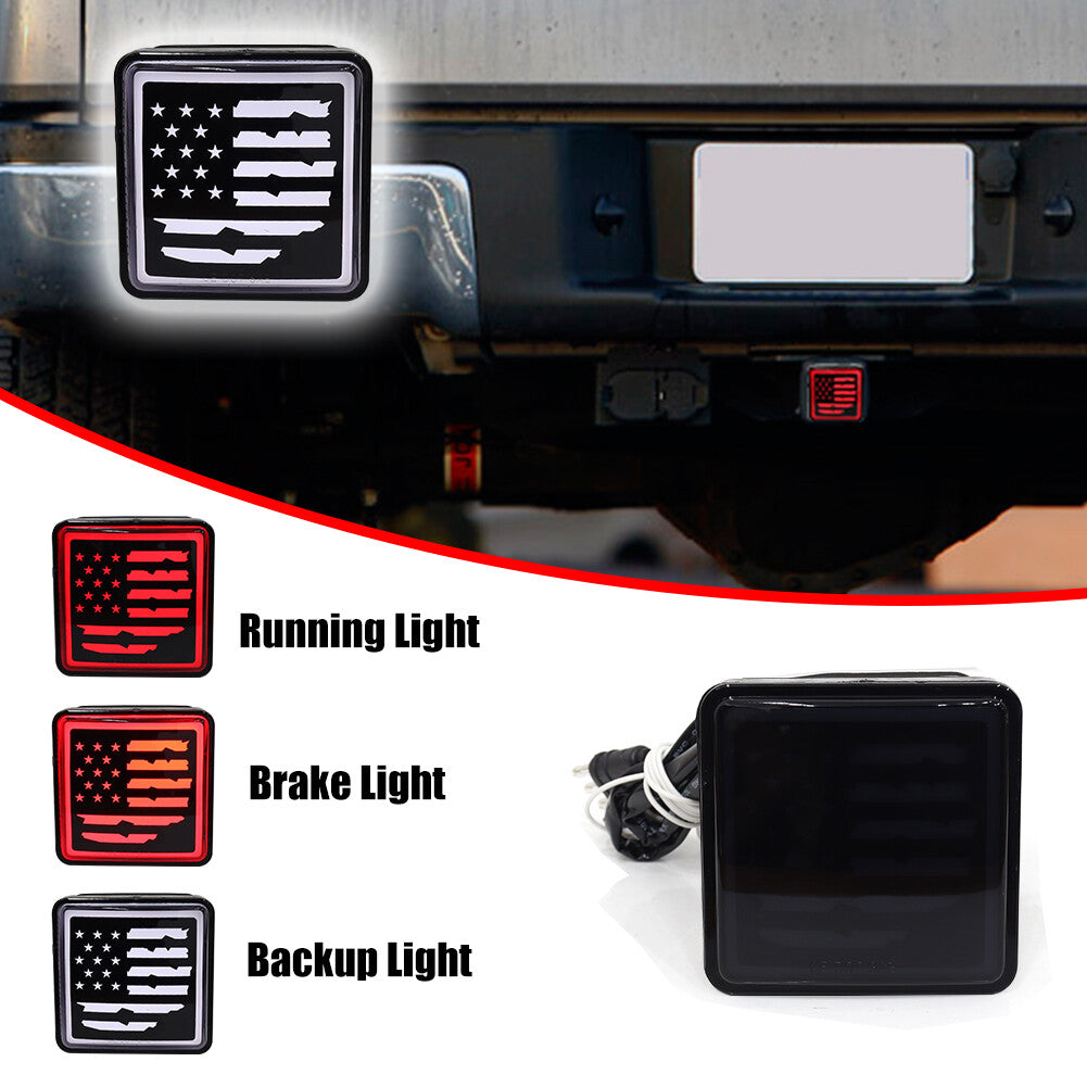 Hanging cover art-American flag-trailer receiver LED brake light suitable for 2 traction- v