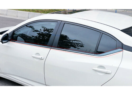 6Pc Black Steel Window Lower Molding Trim Strip for Nissan Sentra Sylphy 2020-23